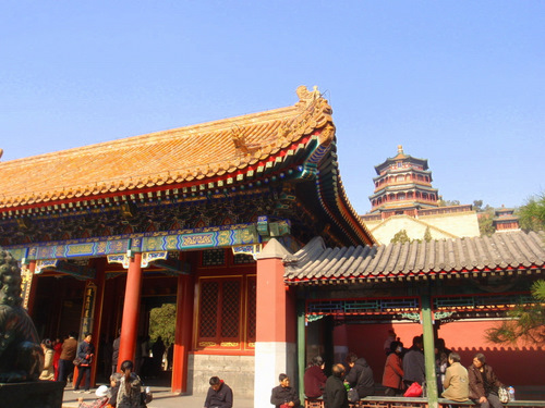 View of temples from the base.